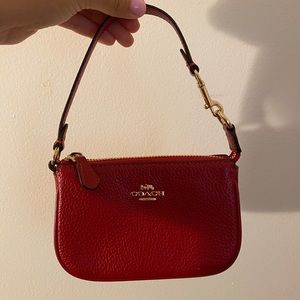 NWT Coach Red mini wristlet